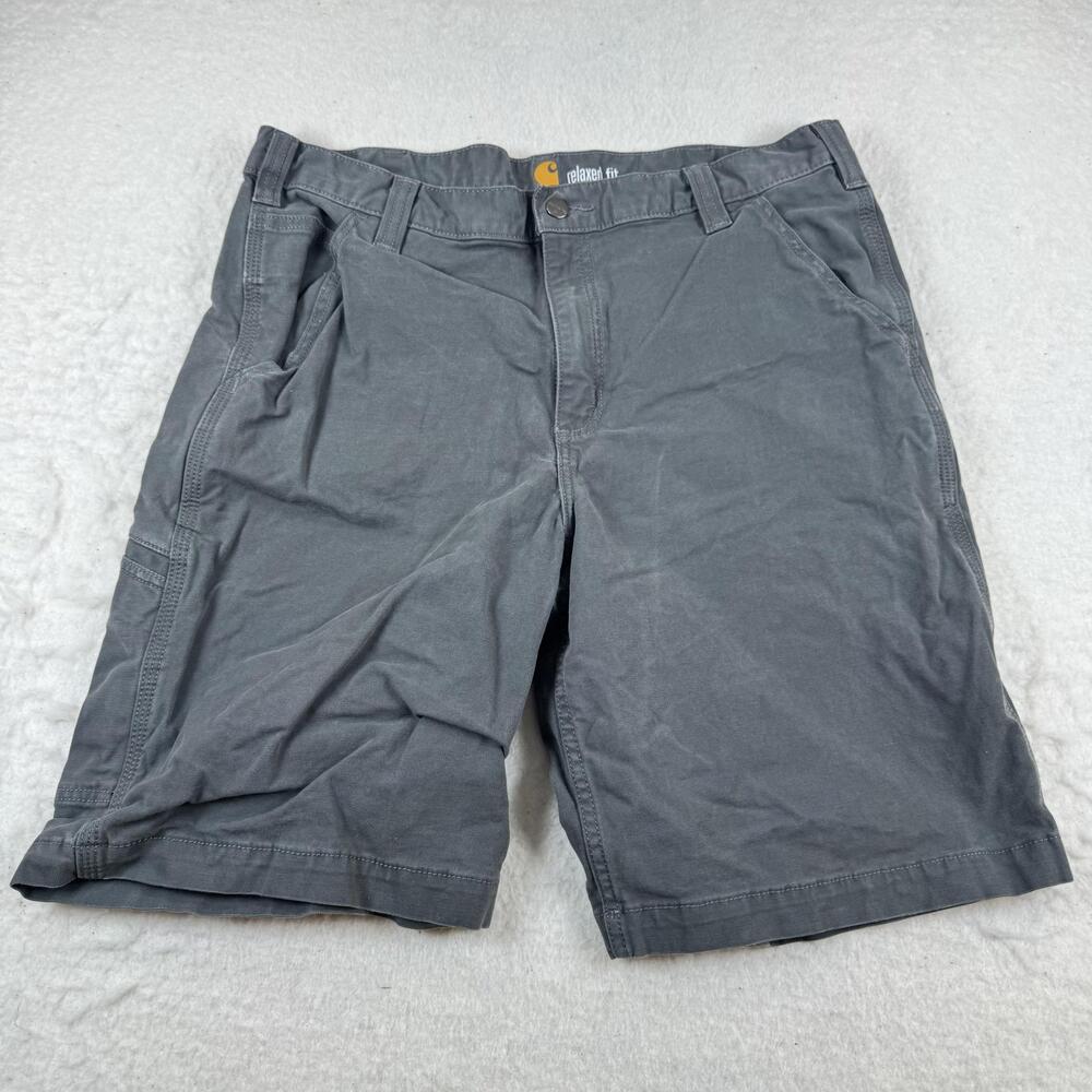Carhartt Shorts Mens Size 36 Gray Cargo Canvas Workwear Relaxed Fit 11 Inseam